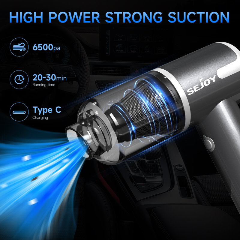 SEJOY Cordless Car Vacuums, Handheld Cleaner, Light Cleaning
